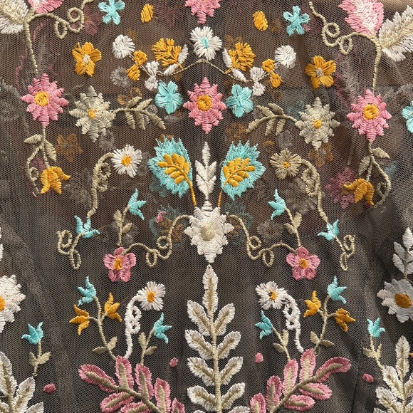 Sundance Floral Embroidered Maxi Dress - Gray Multicolor - Picture 10 of 12